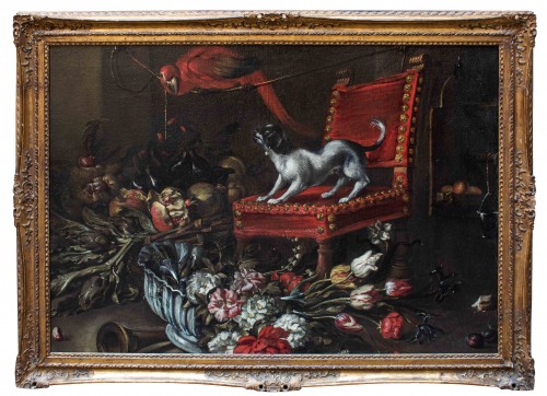 Stefano Camogli, known as Il Camoglino (c. 1610 – ?) - Still Life with Dog 