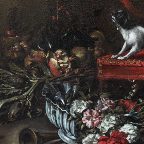 Paintings & Drawings  - Stefano Camogli, known as Il Camoglino (c. 1610 – ?) - Still Life with Dog 