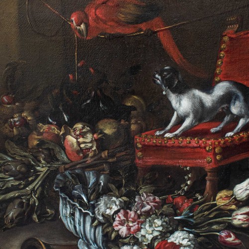 Antiquités - Stefano Camogli, known as Il Camoglino (c. 1610 – ?) - Still Life with Dog 