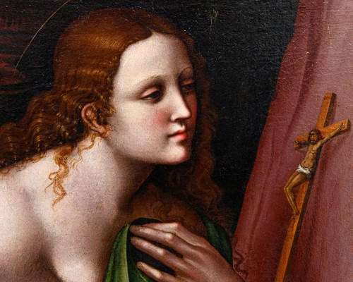 Pseudo Giampietrino B (Milan, XVIe siècle) - Madeleine pénitente - Tableaux et dessins Style 