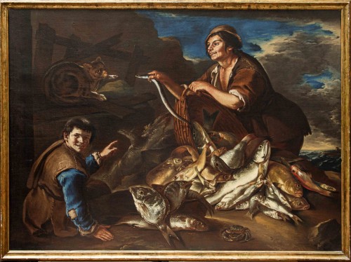 Giacomo Francesco Cipper dit Todeschini (1664 - 1736), Scène avec des pêcheurs