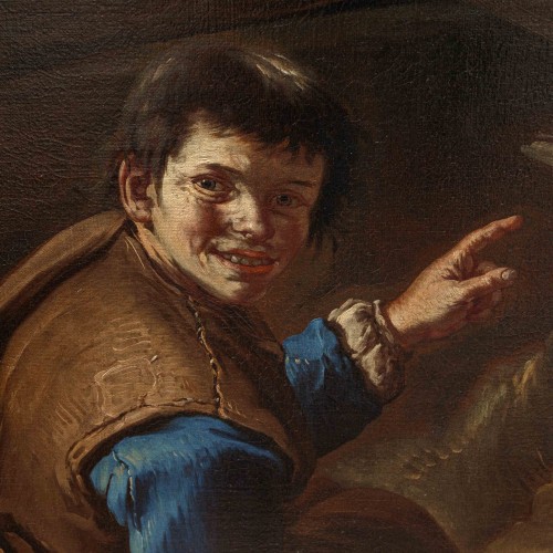 Tableaux et dessins Tableaux XVIIe siècle - Giacomo Francesco Cipper dit Todeschini (1664 - 1736), Scène avec des pêcheurs