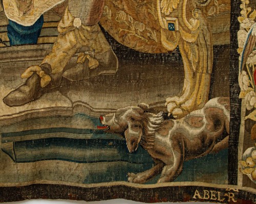 Antiquités - Aubusson Manufactory, late 16th century, Tapestry depicting Moses and Aaron