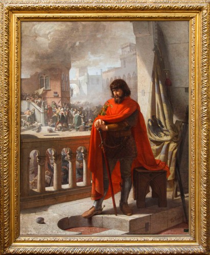 Lorenzo Delleani (1840–1908), Ezzelino da Romano contemplant le massacre de Vicence