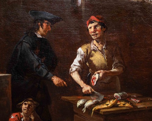 Paintings & Drawings  - Giacomo Francesco Cipper known as Todeschini (1664-1736), The Fishmonger