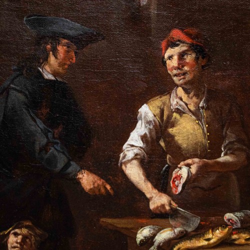 Antiquités - Giacomo Francesco Cipper known as Todeschini (1664-1736), The Fishmonger