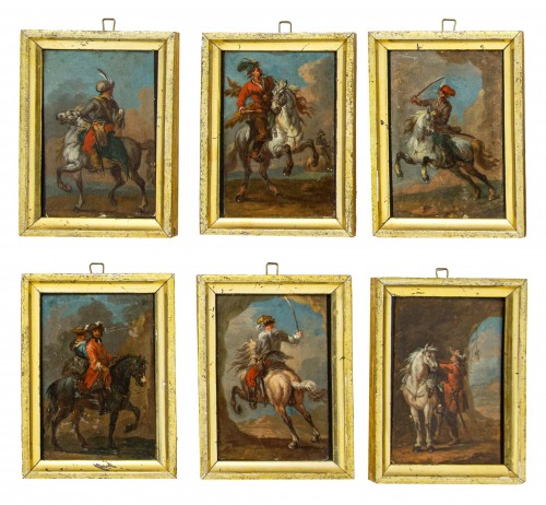 Compositions avec cavaliers attribué à August Querfurt (1696 – 1761)