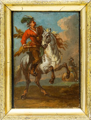Paintings & Drawings  - Compositions with Horsemen, attributed toi August Querfurt (1696 – 1761)