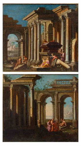 Alberto Carlieri (1672 - v. 1720) Architectural Capriccios with Figures