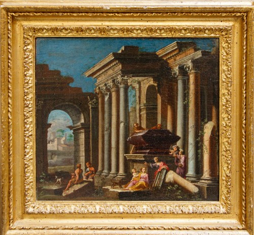 Alberto Carlieri (1672 - v. 1720) Architectural Capriccios with Figures - Paintings & Drawings Style 