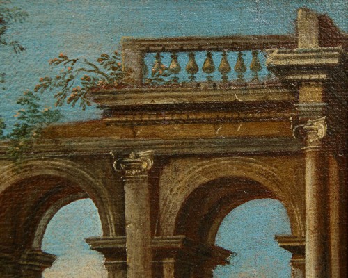 Antiquités - Alberto Carlieri (1672 - v. 1720) Architectural Capriccios with Figures