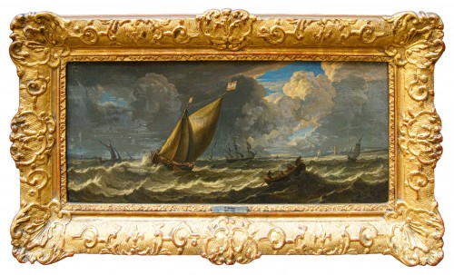 Pieter Mulier (1637 – 1701)  Ships in a Stormy Sea
