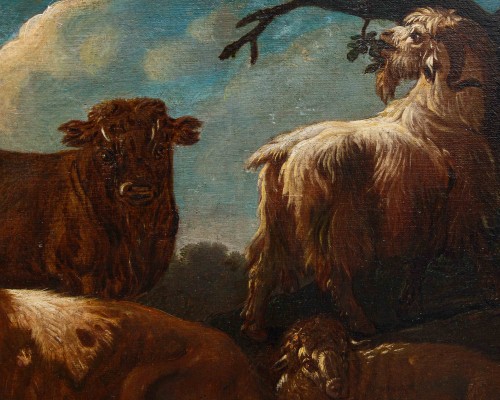 Pastoral landscapes, attributed to Jacob Roos, dit Rosa da Napoli (1682 – 1730)  - Paintings & Drawings Style 
