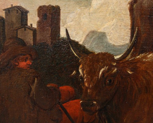 17th century - Pastoral landscapes, attributed to Jacob Roos, dit Rosa da Napoli (1682 – 1730) 