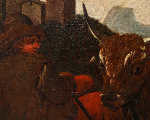 Pastoral landscapes, attributed to Jacob Roos, dit Rosa da Napoli (1682 – 1730)  - 
