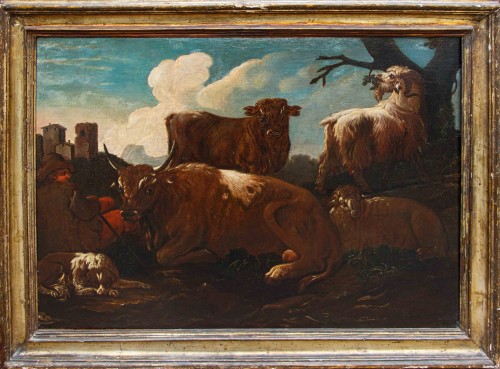  - Pastoral landscapes, attributed to Jacob Roos, dit Rosa da Napoli (1682 – 1730) 