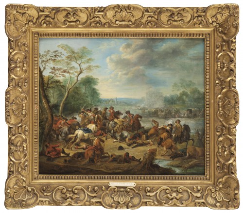 Tableaux et dessins Tableaux XVIIIe siècle - Chocs de cavalerie (une paire) – Karel Breydel (1678 – 1733)