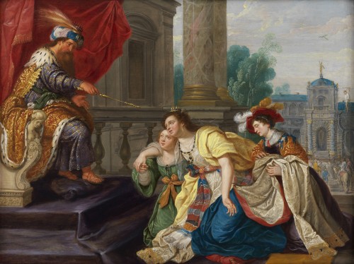 Esther before Ahasuerus - Caspar van den Hoecke (c. 1585 - 1648) - Paintings & Drawings Style 