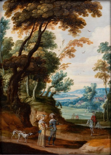 Paire de paysages, Gillis van Coninxloo II (atelier) – Flandres circa 1600. - Galerie Thierry Matranga