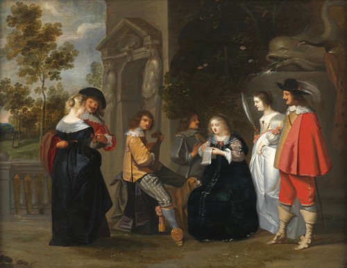 The Singing Lesson - Attributed to Dirck Hals (1591 - 1656) - Paintings & Drawings Style 