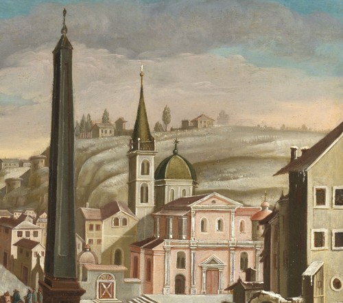  - Vue fantaisiste de la Piazza del Popolo l’hiver – Ecole Flamande du XVIIe siècle