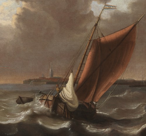 Navires dans la rade d’Enkhuizen – Atelier de Ludolf Backhuysen (1631 - 1708) - Galerie Thierry Matranga