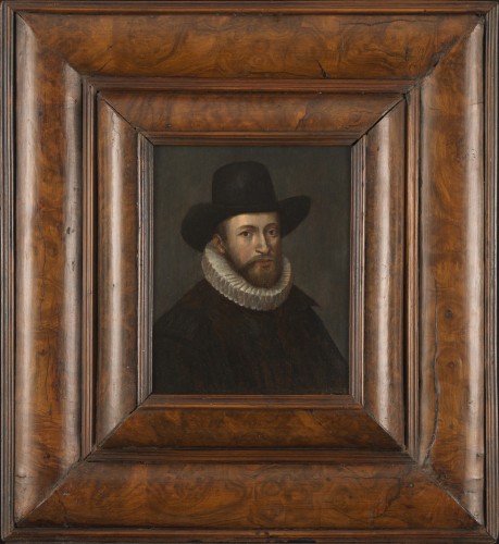 Portrait of a man with a hat - Dutch school circa 1590, attributed to Cornelis Ketel