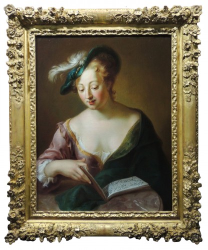 Portrait de musicienne – Atelier de Charles-Antoine Coypel (1694 – 1752)
