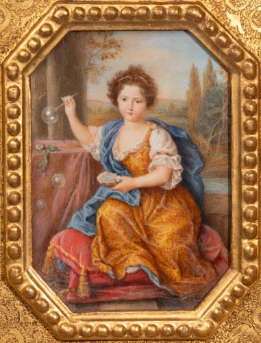 Tableaux et dessins Dessin, Aquarelle & Pastel - Mademoiselle de Tours – Ecole française du XVIIIe siècle d’après Pierre Mignard