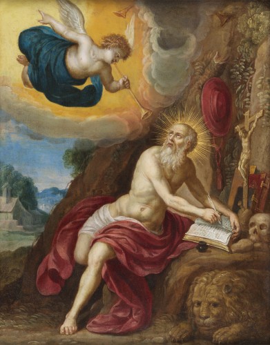 La vision de saint Jérôme – Frans Francken II (1581 – 1642) - Tableaux et dessins Style 