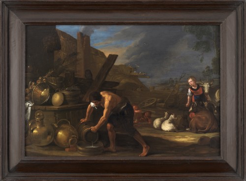 Adam et Eve au travail après la Chute – Attribué à Cornelis Saftleven (1607 – 1681)