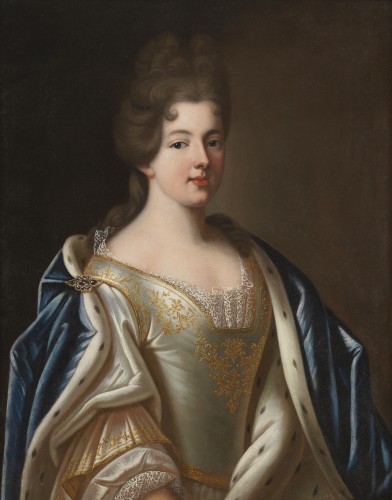 Portrait of Marie-Adélaïde de Savoie, circa 1700, attributed to Pierre Gobert - Paintings & Drawings Style Louis XIV