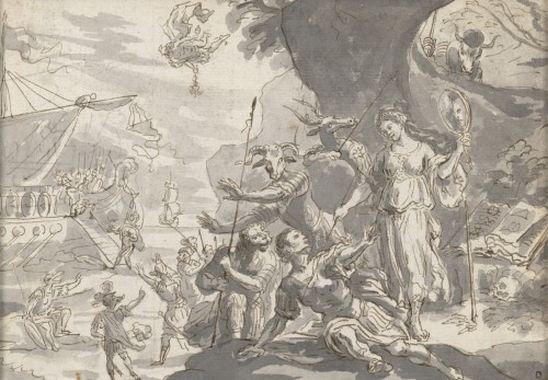 Ulysses and Circe - Roman school, first half of the 17th century