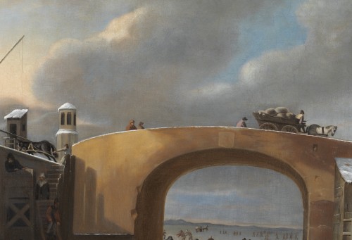 XVIIe siècle - Paysage d’hiver – Ecole hollandaise, c. 1700, suiveur de Nicolaes Berchem