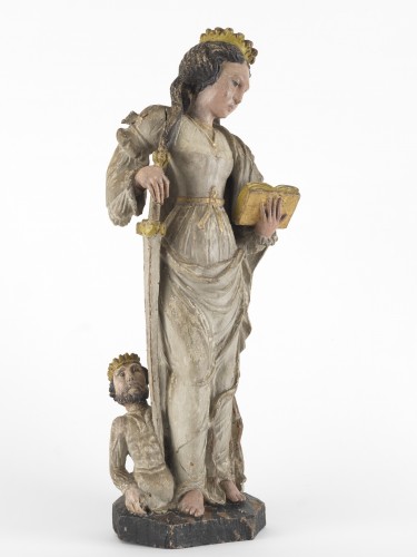 Sainte Catherine d’Alexandrie, France milieu du XVIe siècle - Sculpture Style 