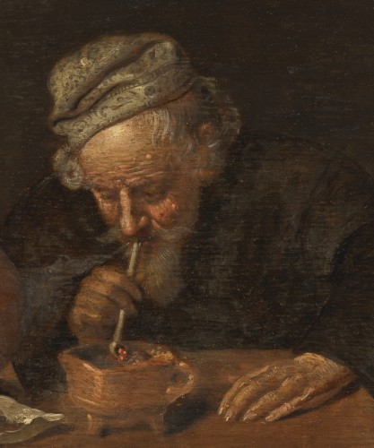 Tableaux et dessins Tableaux XVIIe siècle - Le Fumeur – Quiringh Gerritsz van Brekelenkam (c. 1620 – 1668)