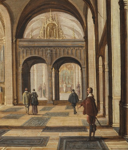 XVIIe siècle - Intérieur d’église imaginaire – attribuée à Hendrick van Steenwijck II (1580 – 1649)