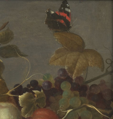 Nature morte au panier renversé – Ecole hollandaise du XVIIe siècle - Galerie Thierry Matranga