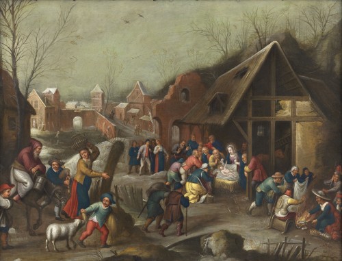L’Adoration des bergers – Anvers, première moitié du 17e siècle - Tableaux et dessins Style 