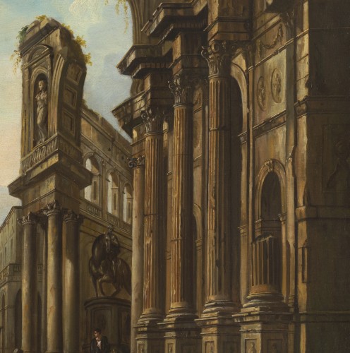 Caprice architectural romain – Ecole de Giovanni Paolo Panini XVIIIe siècle - Galerie Thierry Matranga