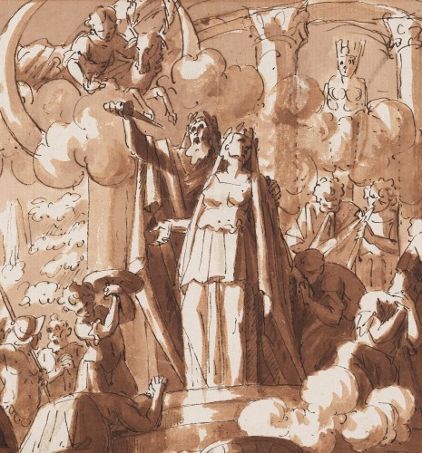 Tableaux et dessins Dessin, Aquarelle & Pastel - Le Sacrifice d’Iphigénie – Ecole italienne du XVIIIe siècle
