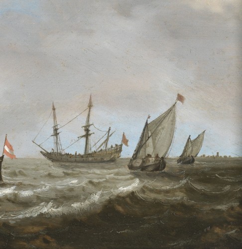 Navires près de la côte, attribué à Abraham van Beyeren (1620/21 – 1690) - Galerie Thierry Matranga