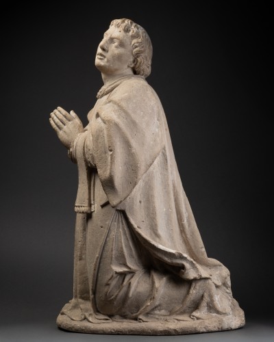 Sculpture Sculpture en pierre - Saint homme en prière – France XVe siècle