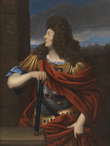 Louis XIV as a Roman general - Pierre Mignard workshop (1612 - 1695) - Paintings & Drawings Style Louis XIV