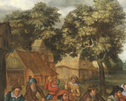 XVIIe siècle - Réjouissances paysannes - Ecole flamande vers 1600, cercle de Marten van Cleve (1527 – 1577/81)
