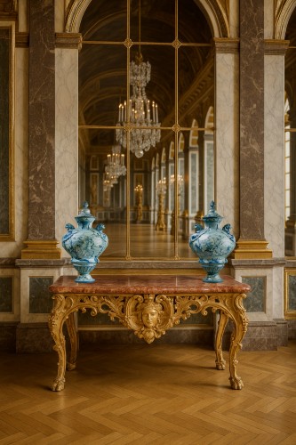 Grands vases balustres couverts, Savona XVIIIe siècle - Céramiques, Porcelaines Style 