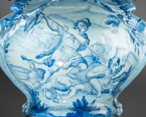 Antiquités - Grands vases balustres couverts, Savona XVIIIe siècle