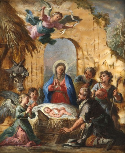 Adoration des bergers – Ecole véronaise du 17e siècle - Tableaux et dessins Style 