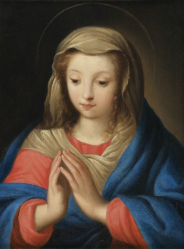 Virgin in Prayer – Italian School, Marche Region, 17th Century ? - Paintings & Drawings Style 
