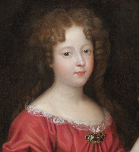 Jeune princesse aux fleurs – Ecole française du 17e siècle - Tableaux et dessins Style Louis XIV
